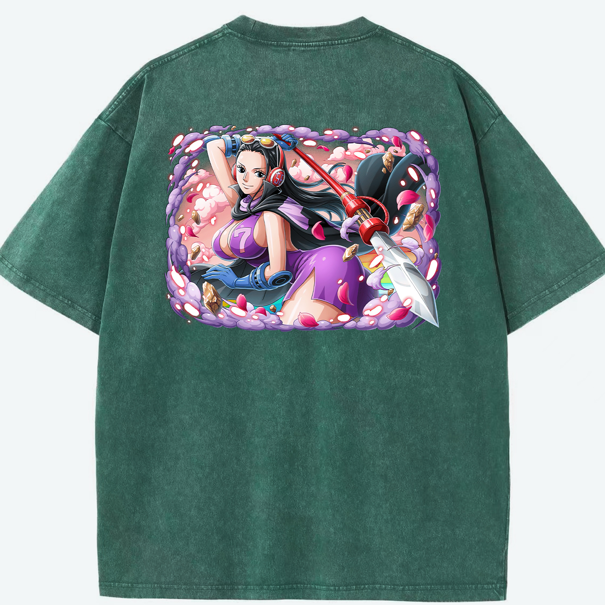 ワンピース ニコ・ロビン ONE PIECE Nico Robin 綿100% ヴィンテージ風 半袖Tシャツ（背面プリント）